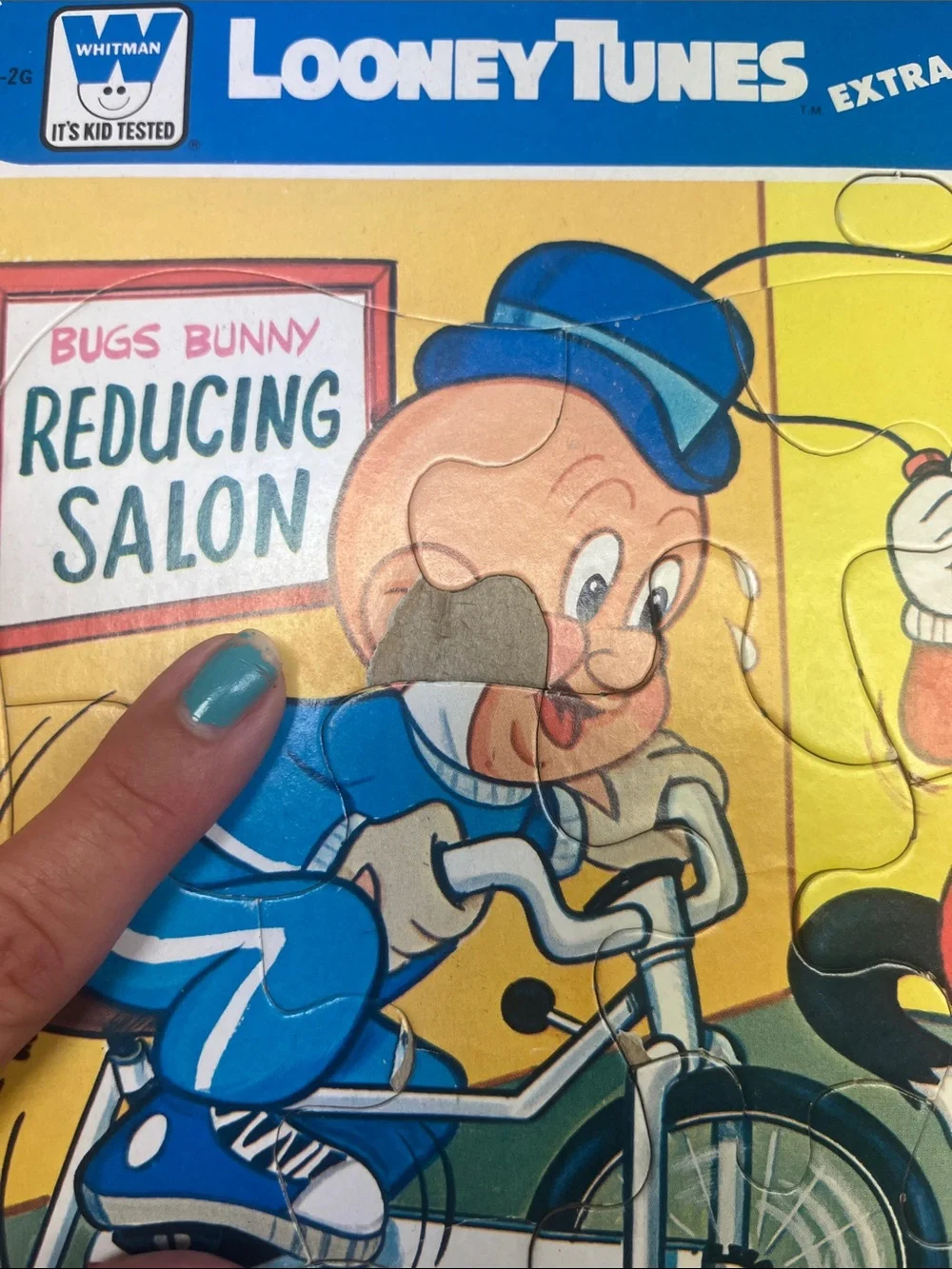 Looney Tunes Framed Tray Puzzle working out vintage